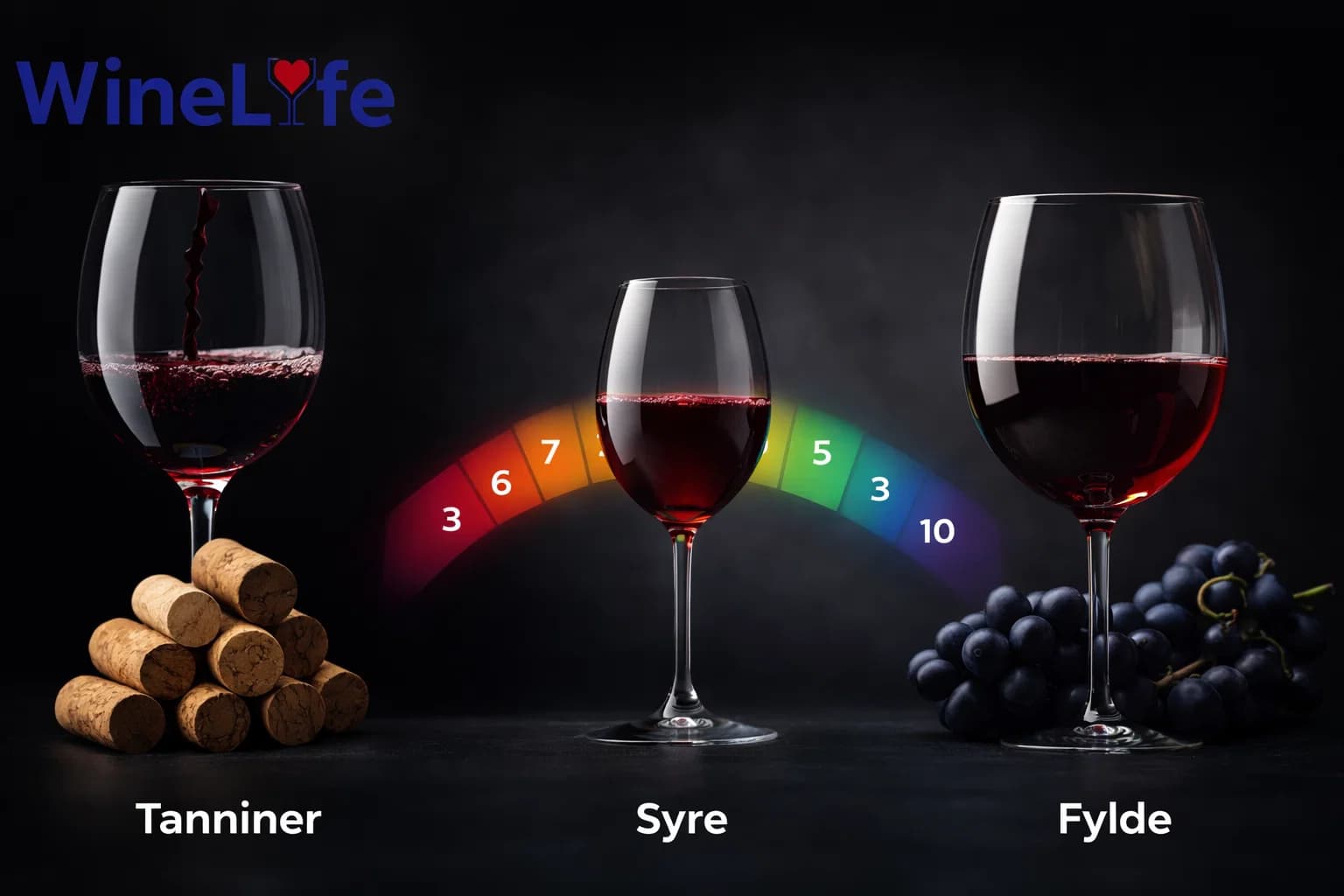 Hvad betyder tanniner, syre og fylde i vin?