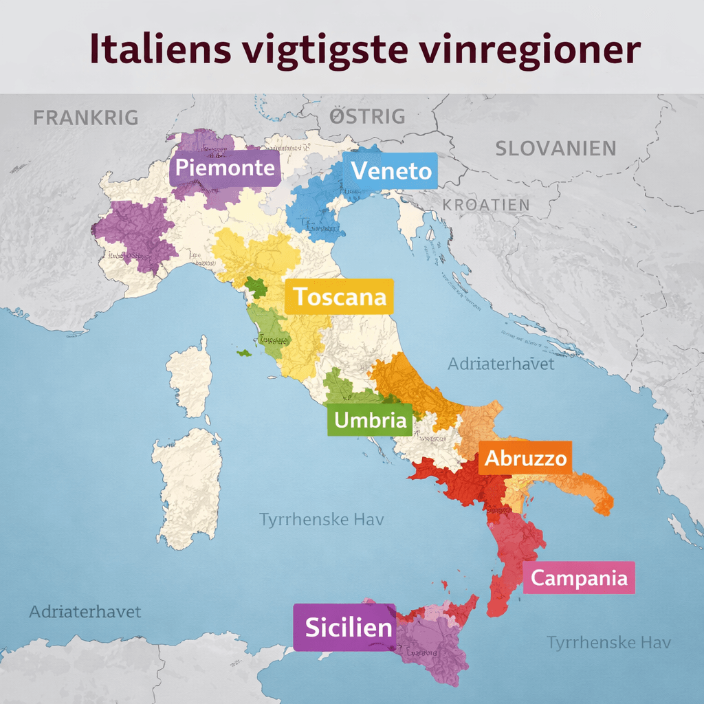 Italiens vigtigste vinregioner